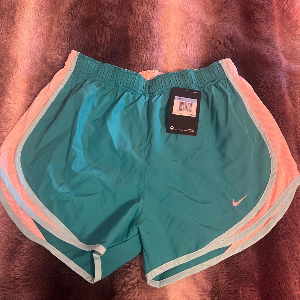 Nike Women's Aqua and Pink Athletic Shorts